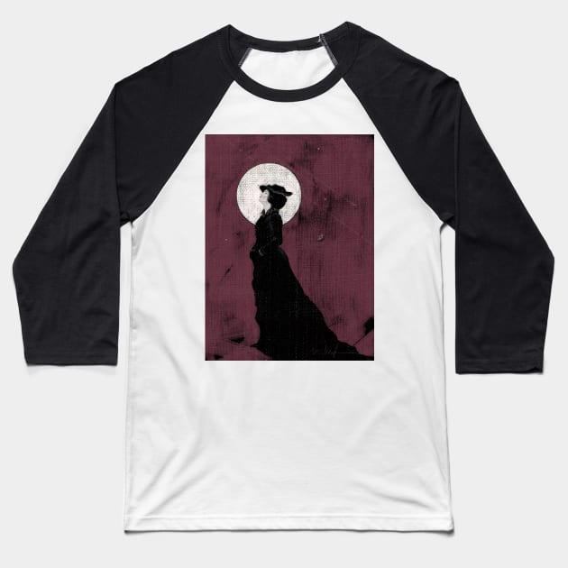 Lady Night Baseball T-Shirt by IlyaArtist